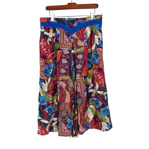 Vintage Casual Corner Womens Pants Sz L Culottes Boho Wide Leg Flowy Floral